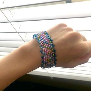Handmade Glass Beaded Bracelet 🌈